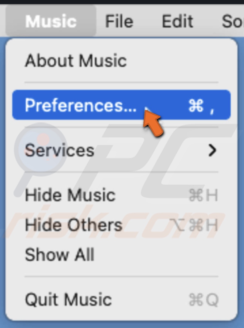 Go to Music Preferences