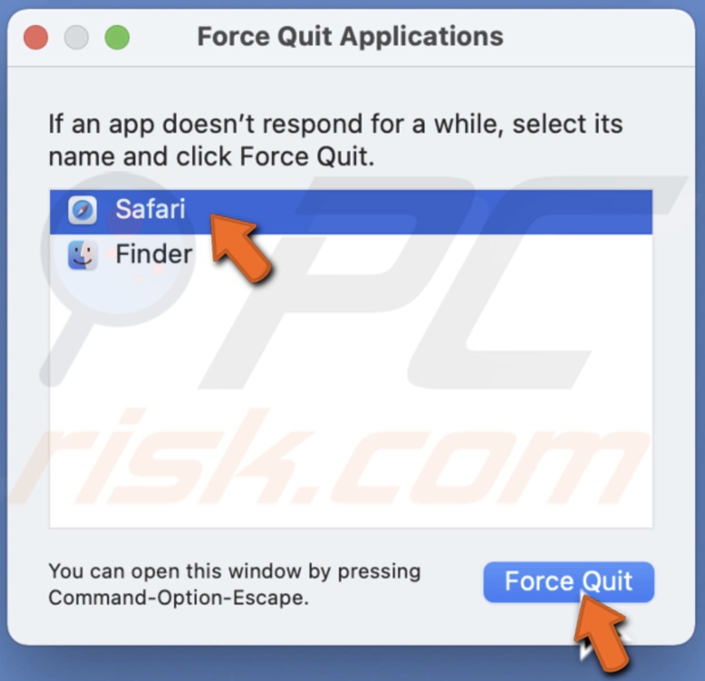 Force quit open apps