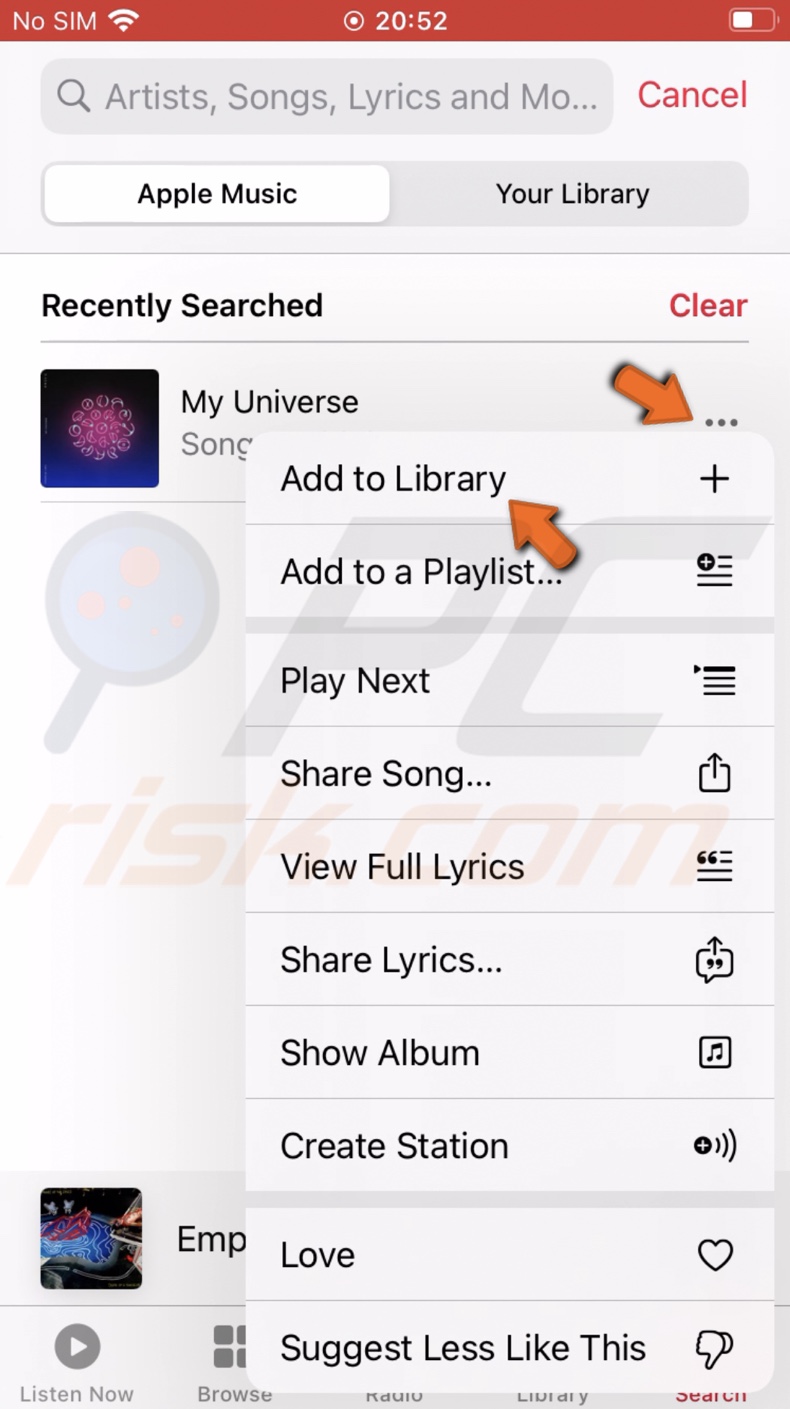 Add song to Library