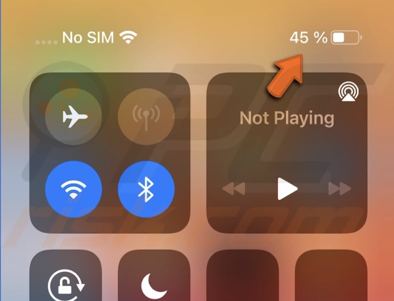View battery percentage in Control Center