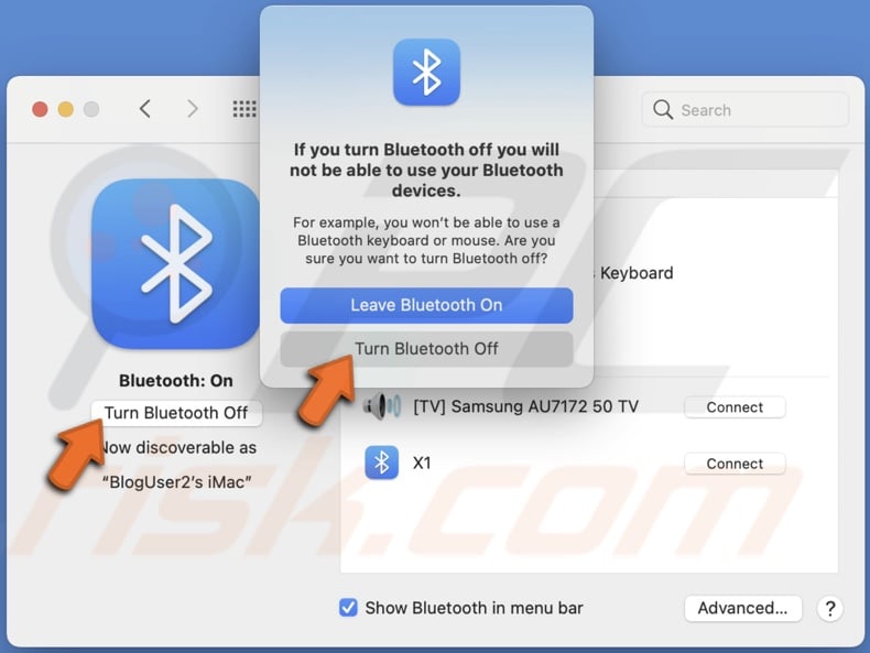 Disable Bluetooth