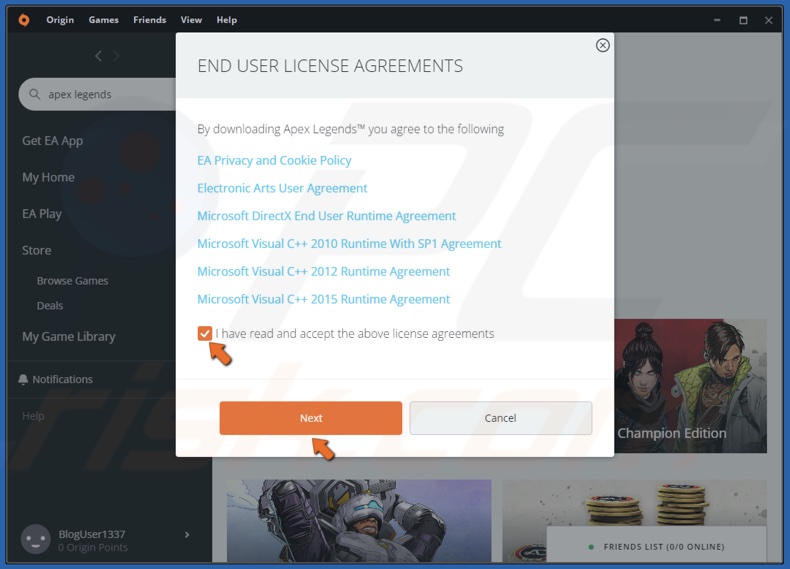 Accept the license agreement and click Next