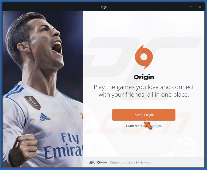 Click Install Origin