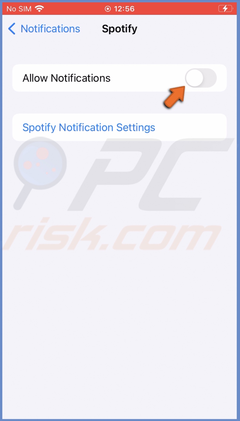 Disable notifications