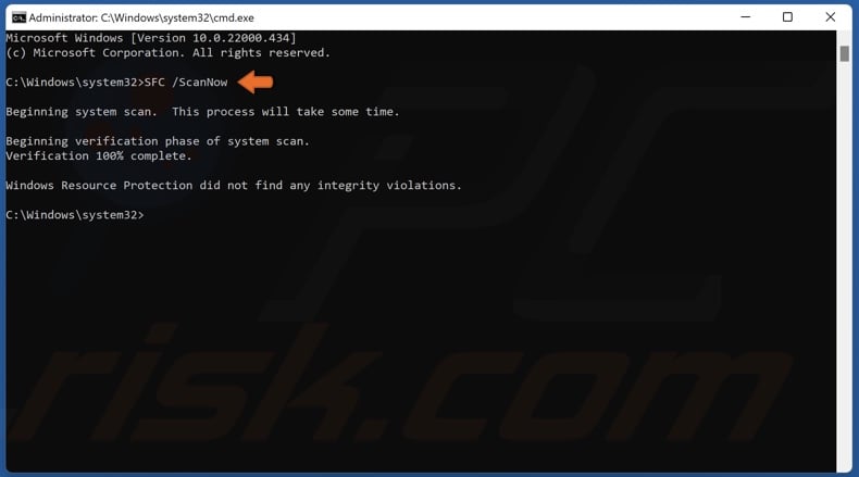 Type in SFC /ScanNow command in the Command Prompt and press Enter