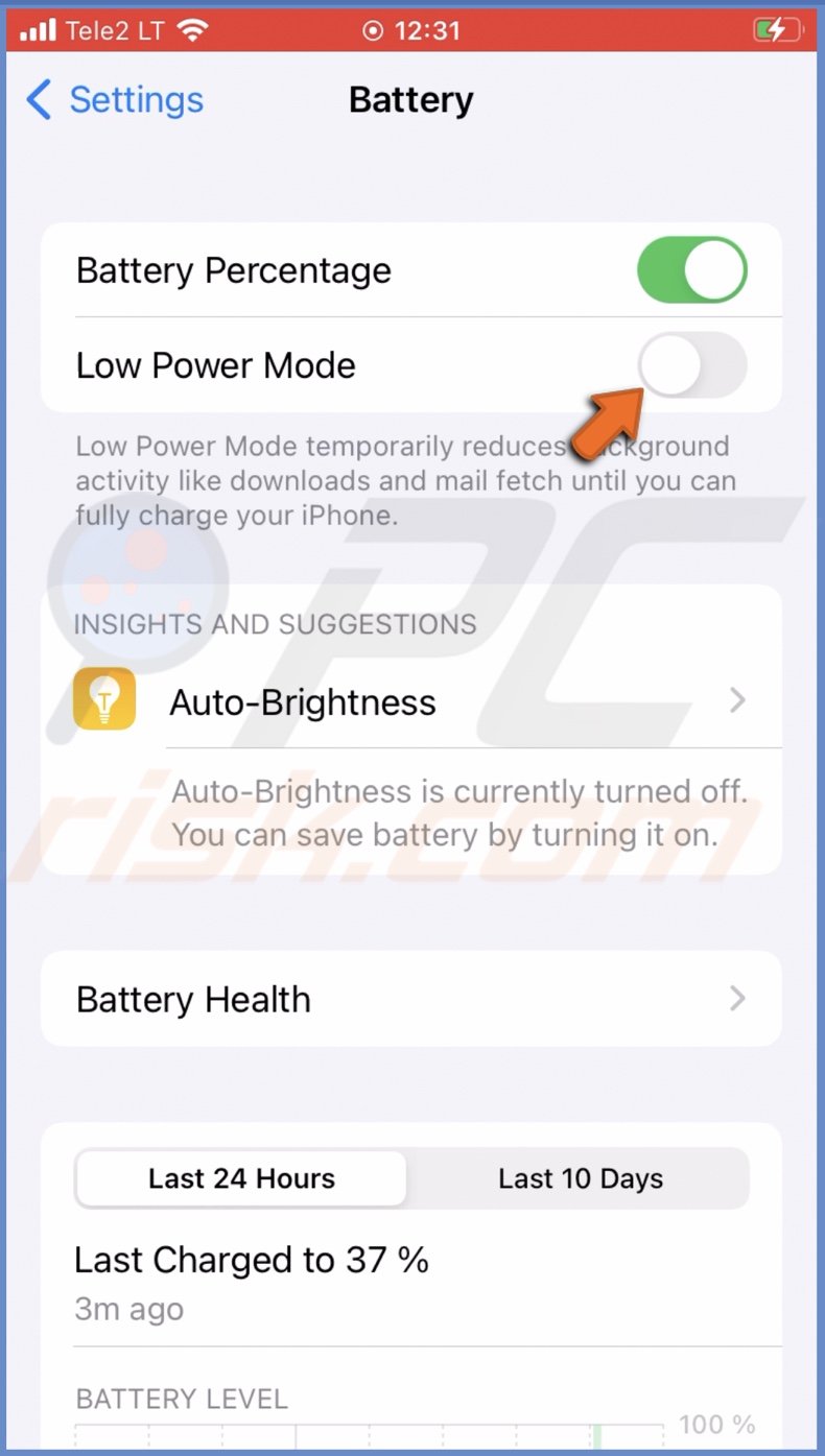 Disable Low Power Mode