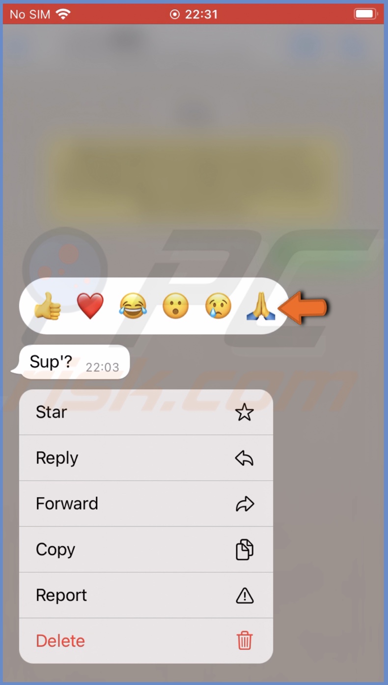 Select emoji reaction