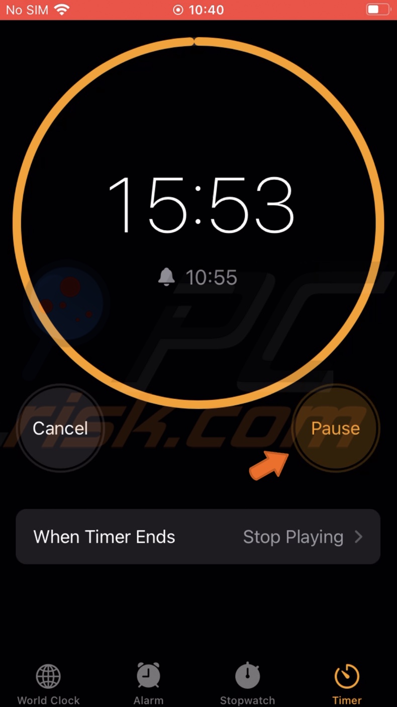 Pause timer