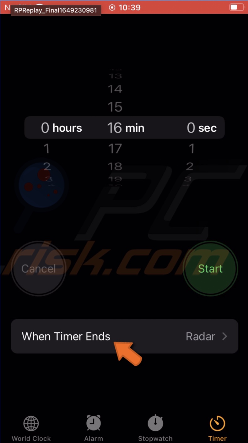 Select When Timer Ends