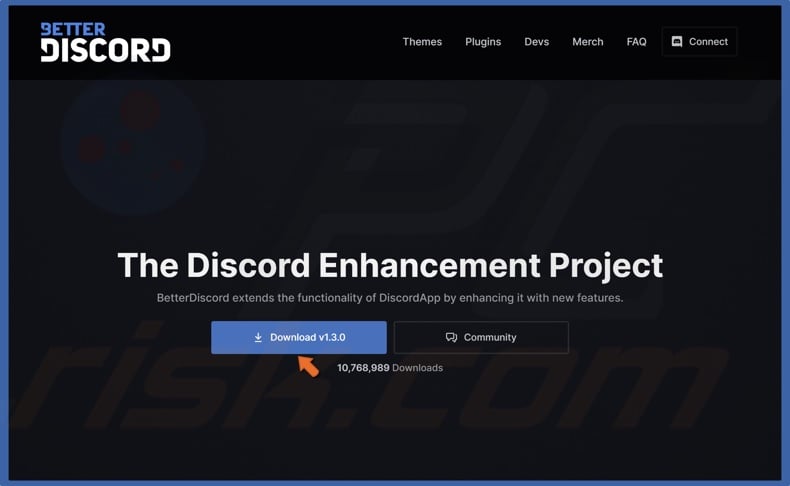 Click the Downoad button to get BetterDiscord