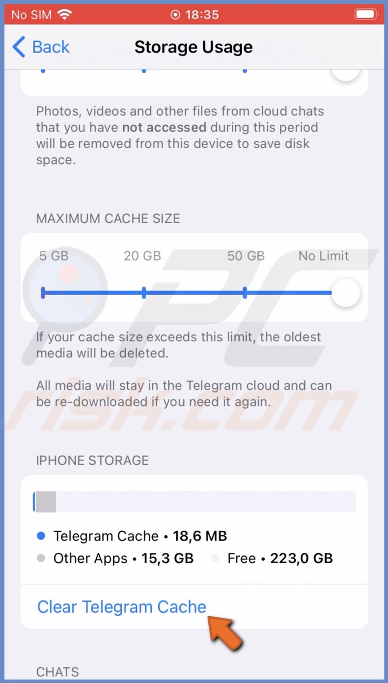 Clear Telegram cache