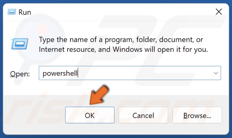 Type in powershell in Run and hold down Ctrl+Shift+Enter keys to open the powershell as an administrator
