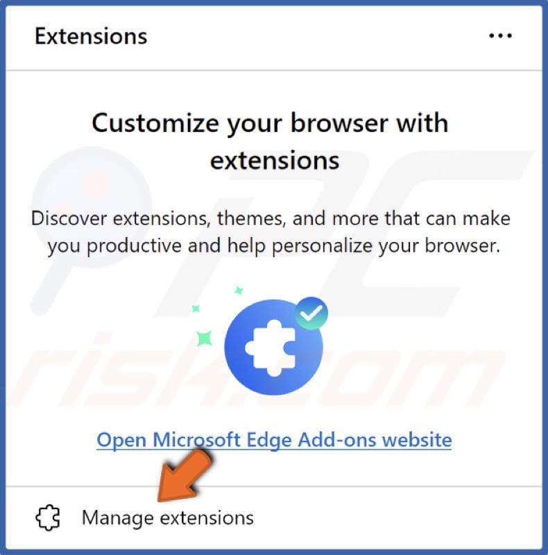 Click Manage extensions