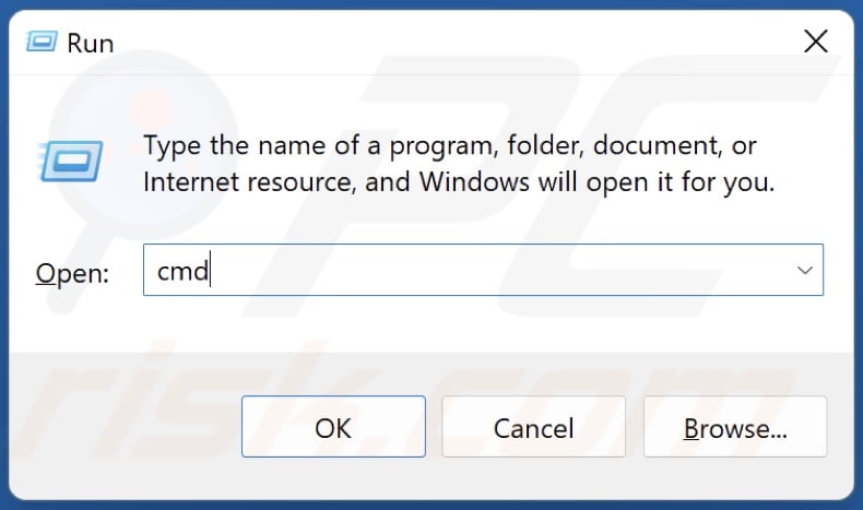 Type in CMD in Run and hold down Ctrl+Shift+Enter keys to open Command Prompt as an administrator