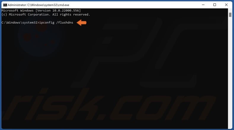Type in ipconfig /flushdns in Command Prompt and press the Enter key