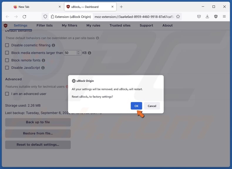 ublock origin settings chrome