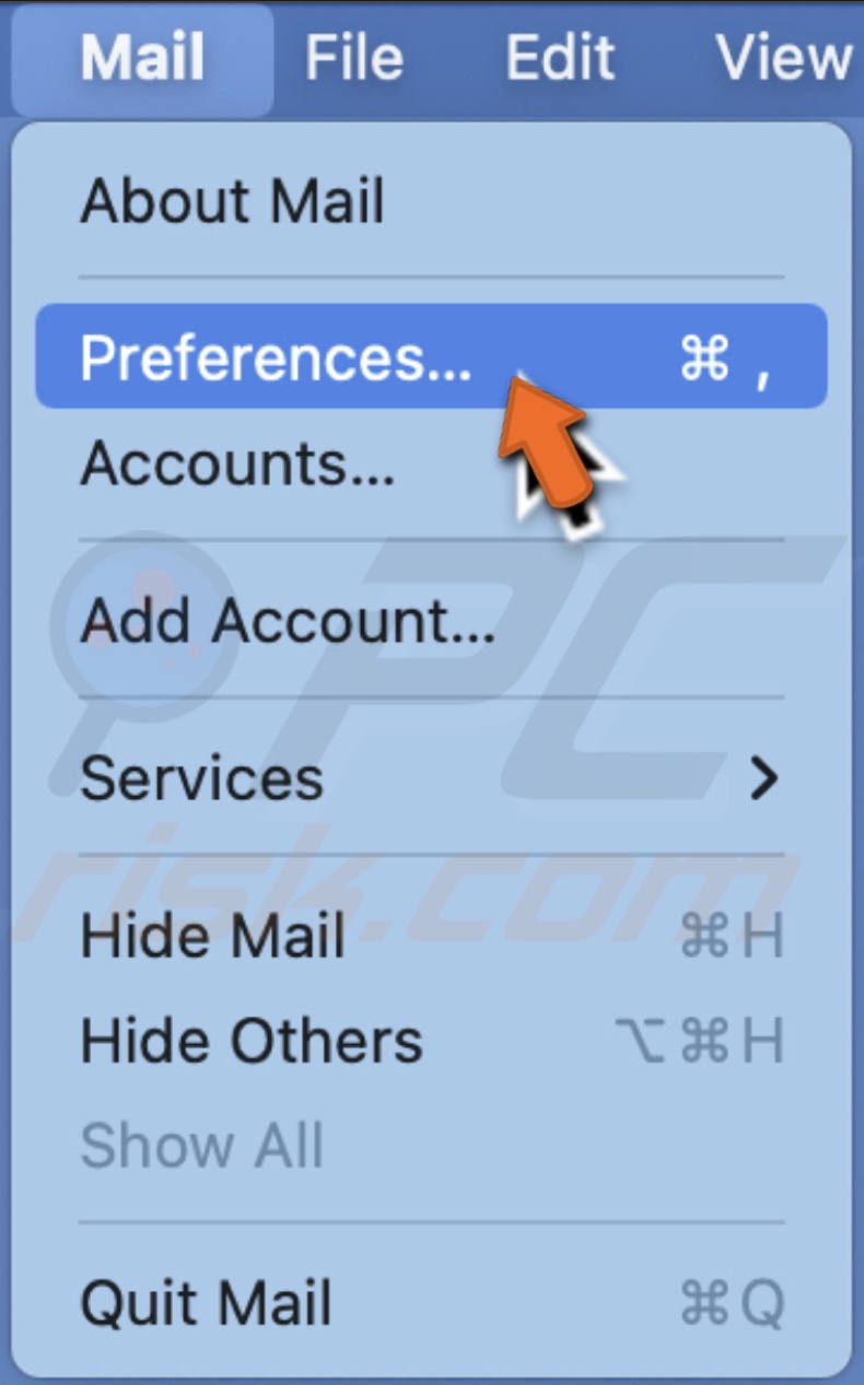 Go to Mail preferences on Mac