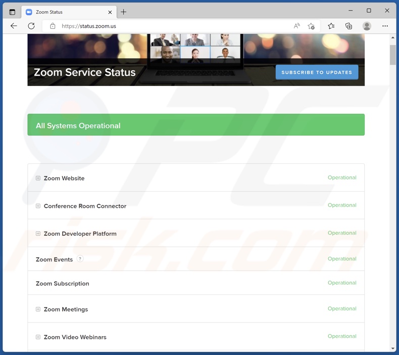 Go to the Zoom Service Status website and check if the services are operational