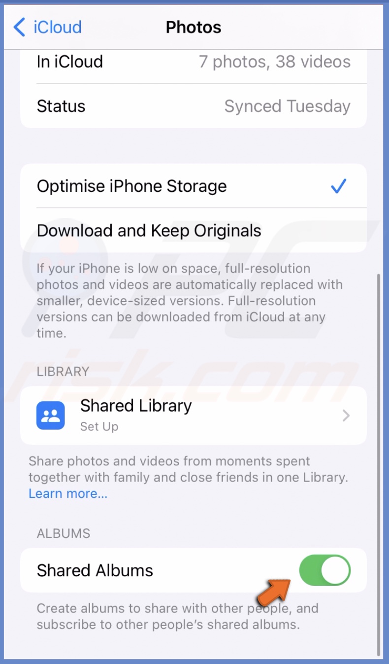 Re-enable Shared Albums