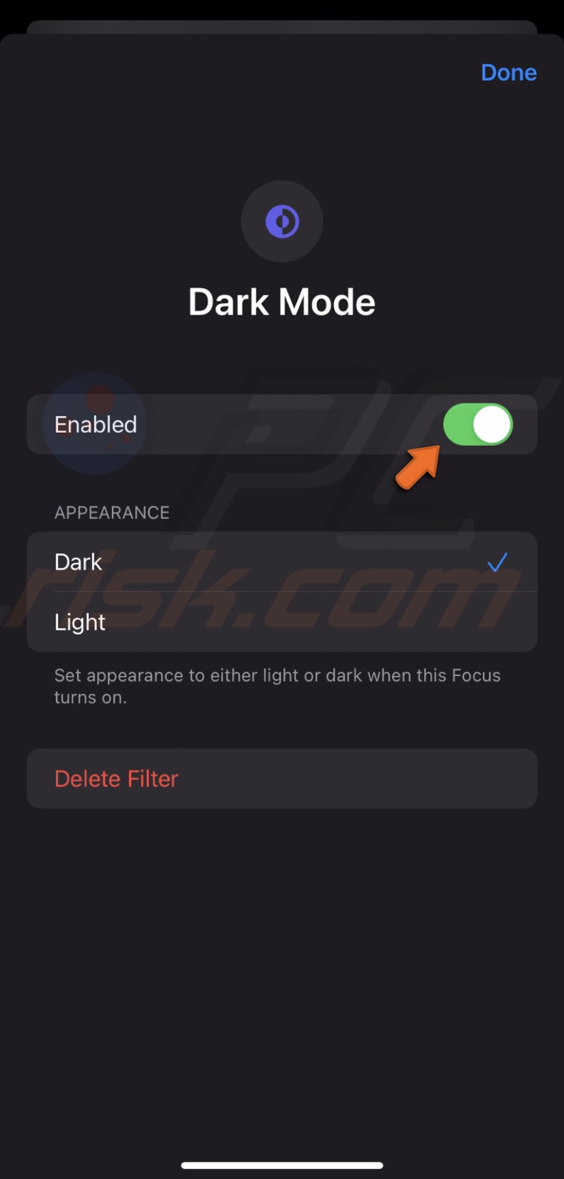 Disable Dark Mode filter