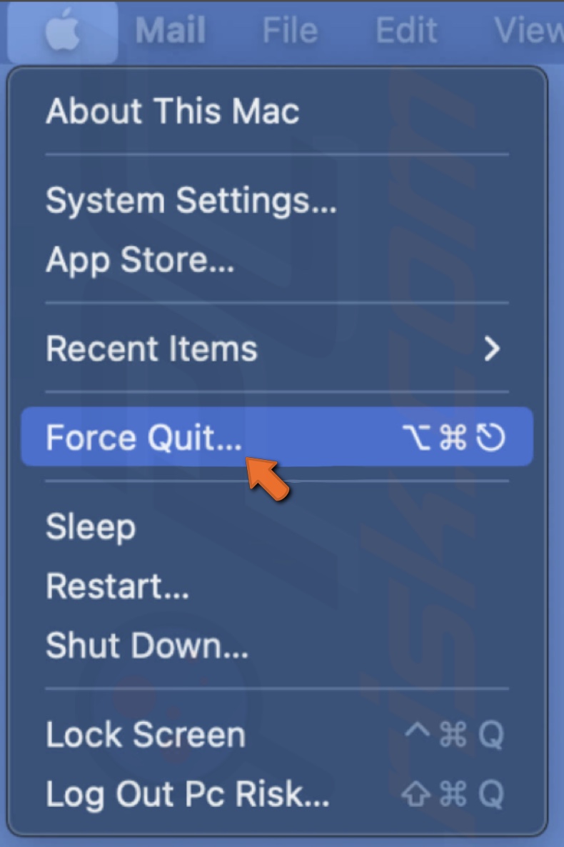Click on Force-quit