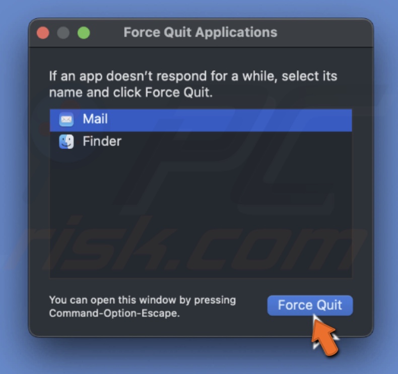 Force-quit Mail