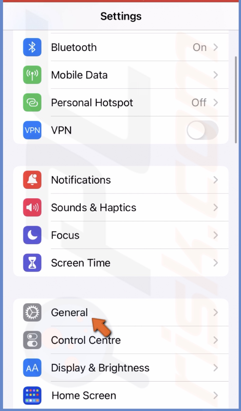 Go to General settings