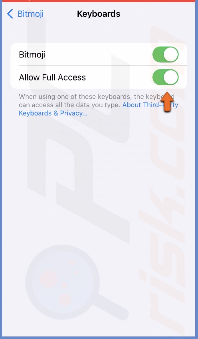 Add Bitmoji keyboard and allow all access