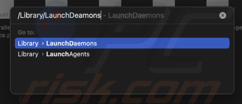 Go to LaunchDaemons folder