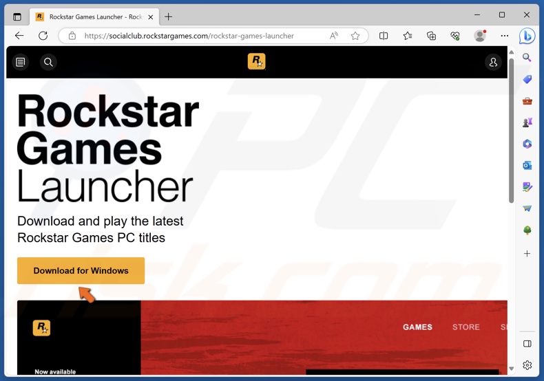 Open your web browser and go to the Rockstar Games Launcher webpage and click Download for Windows