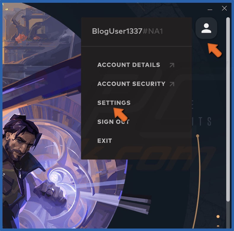 Click your profile icon and click Settings