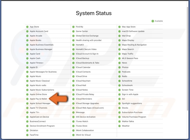 Check the Apple Pay server