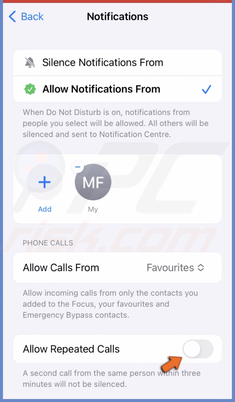 Disable Allow Repeated Call