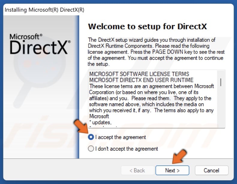 Tick I accept the license agreement and click Next