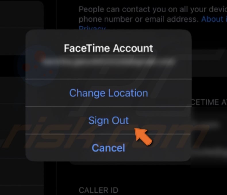 Sign out of FaceTime