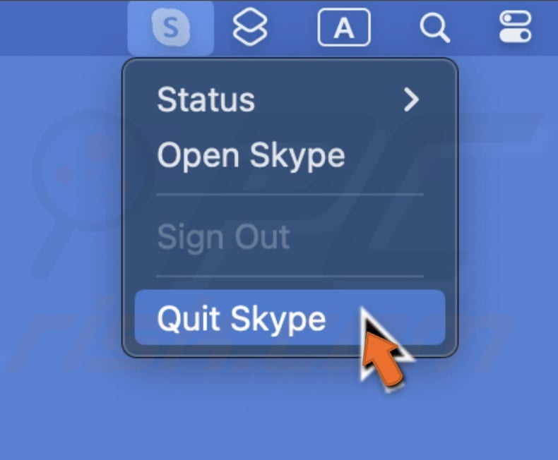 Quit app from the menu bar