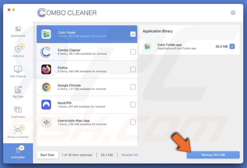 Delete clipboard manager with Combo Cleaner