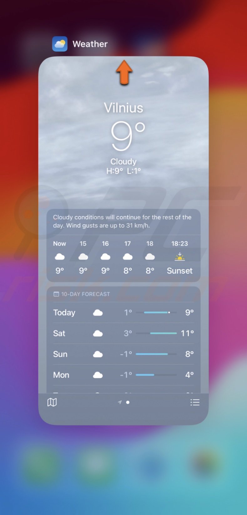 Close the Weather app