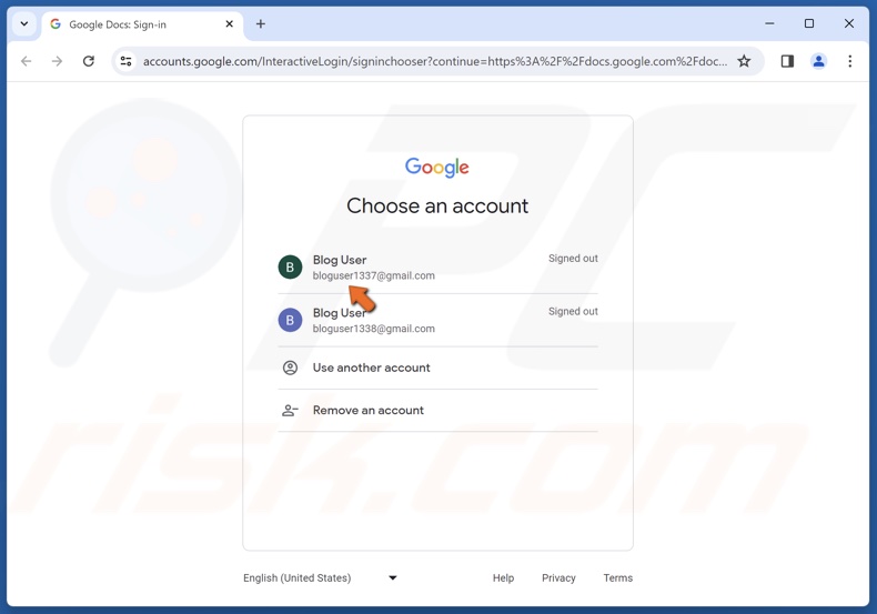 Select Prefered Google account