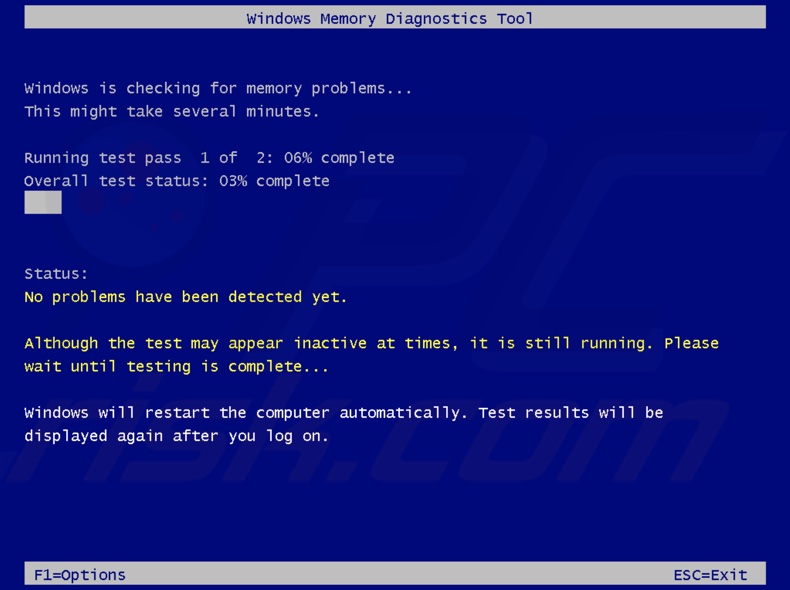 Windows Memory Diagnostics Tool process