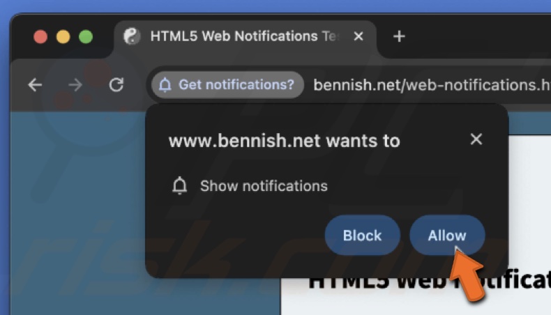 Allow browser notifications
