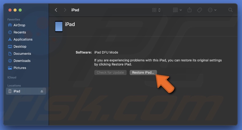 Restore iPad or iPhone