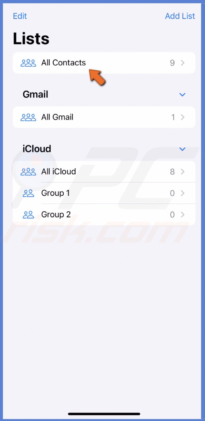 Select All Contacts