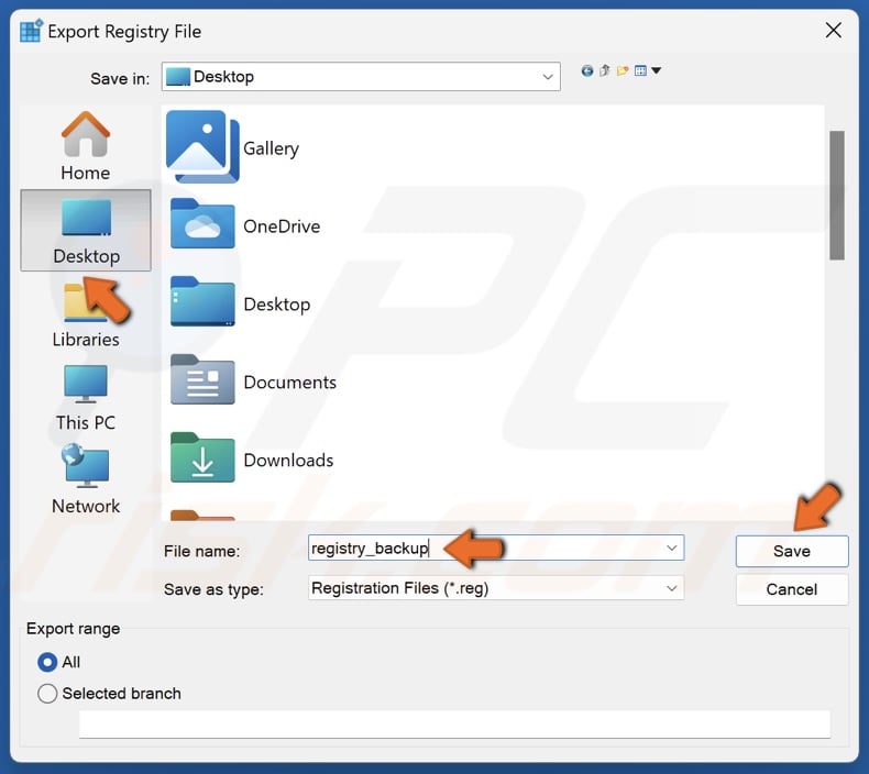 Create a Windows Registry backup