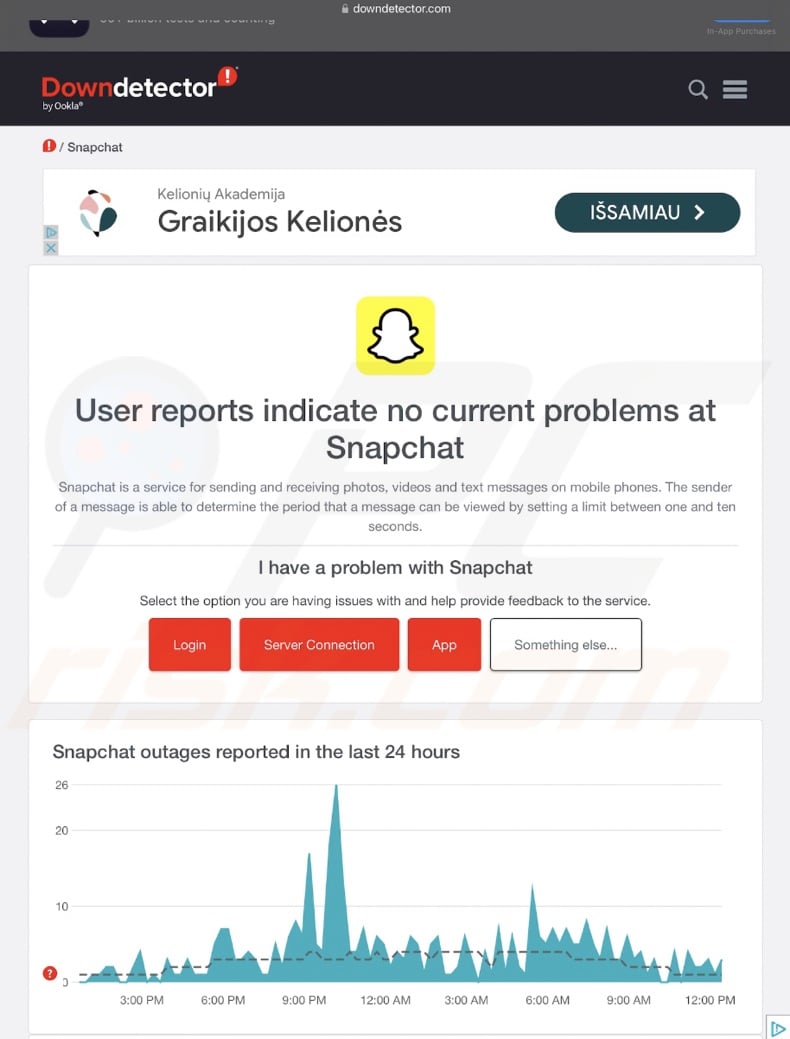 Snapchat server status