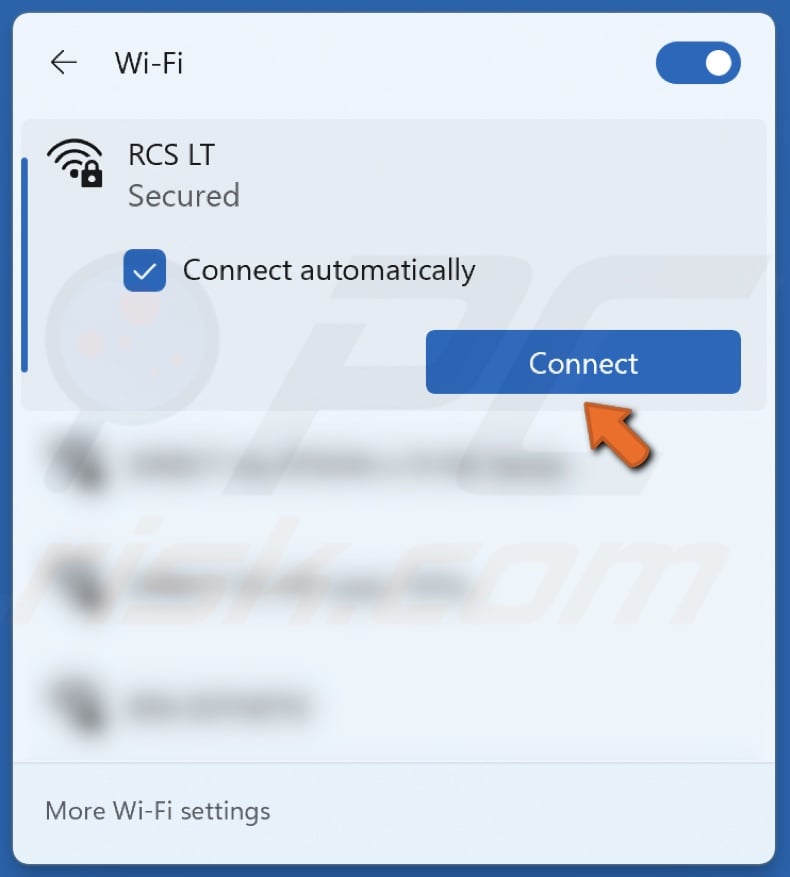 Connect to your WiFi network