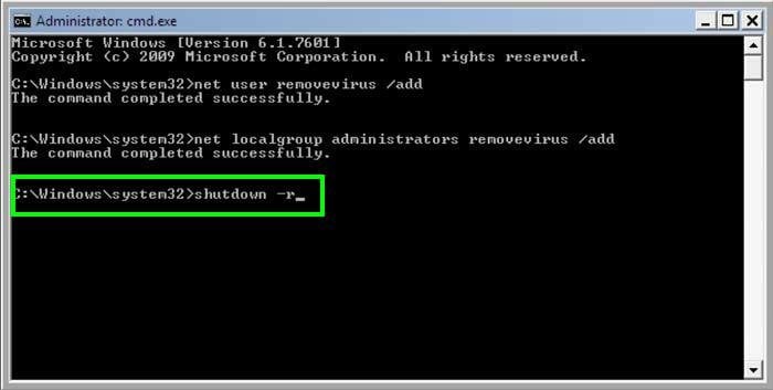 adding a new user in command prompt