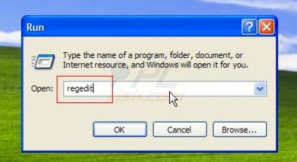 regedit Windows XP