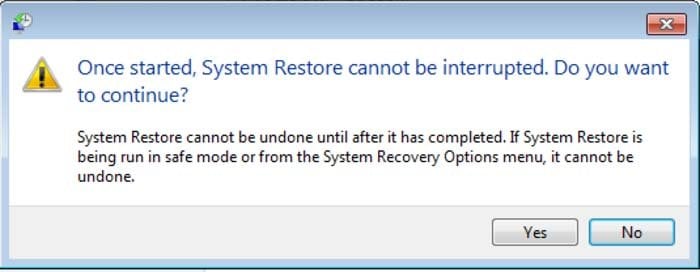 command prompt system image restore