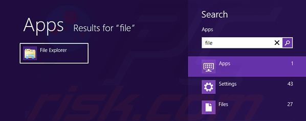 Changing Windows 8 settings to view file name extensions step 1